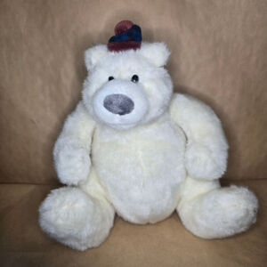 GUND Yuri Polar Bear 8817 Plush White Teddy w/ Winter Hat 10" Stuffed Animal